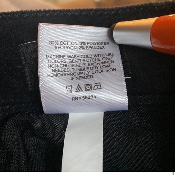 Express Super High Rise Straight Cropped Velvet Pants - Picture 6 of 10